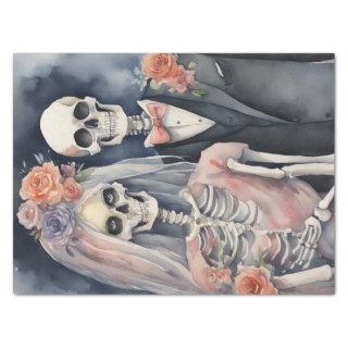 Forevermore: Skeleton Married Couple Decoupage   Tissue Paper