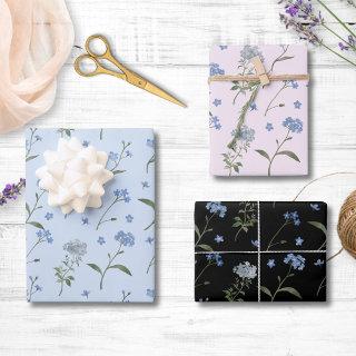 Forget Me Not Blue Floral Watercolor Flower  Sheets