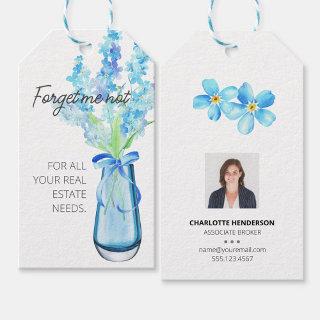 Forget Me Not Flowers Real Estate Client Gift Tags