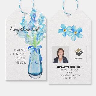 Forget Me Not Flowers Real Estate Logo Photo Gift Tags