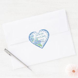 Forget me not Save the Date Customize Flower  Heart Sticker