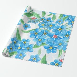 Forget me not seamless pattern