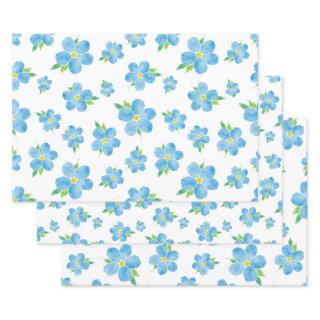 Forget Me Nots Watercolor Flower Pattern  Sheets