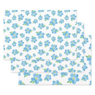 Forget Me Nots Watercolor Flower Pattern   Sheets