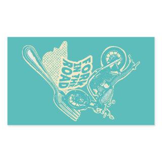 Fork in the road motorcycle crash rectangular sticker