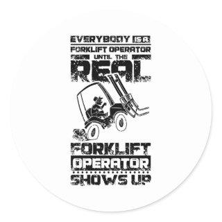 Forklift Operator Classic Round Sticker