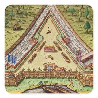 Fort Caroline, from 'Brevis Narratio' Square Sticker