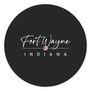 Fort Wayne Indiana Classic Round Sticker