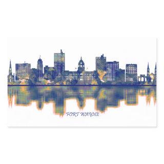 Fort Wayne Skyline Rectangular Sticker