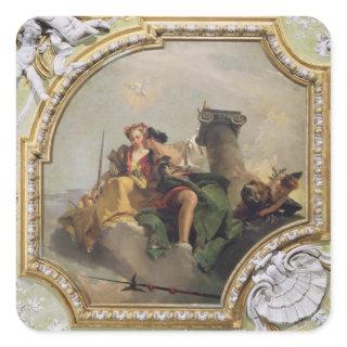 Fortitude and Justice, from the 'Sala Capitolare' Square Sticker