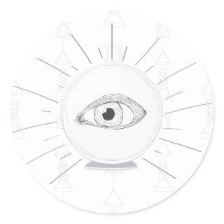 Fortune Teller Eye Seer Esoteric Crystal Ball Classic Round Sticker