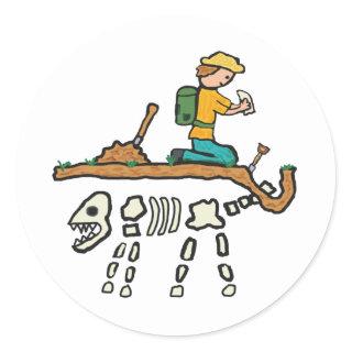 Fossil Hunting Classic Round Sticker