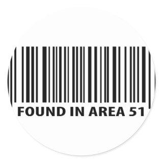 found in area 51 icon classic round sticker