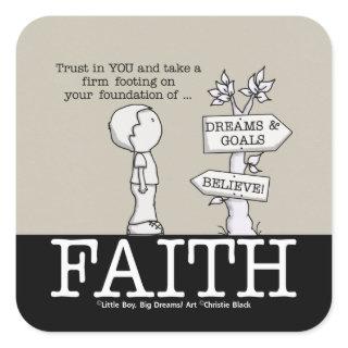 Foundation of Faith Square Sticker