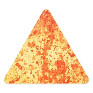 Fountain of hot lava erupts from crater volcano triangle sticker