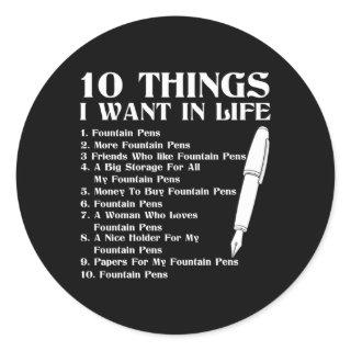 Fountain Pen Pens Classic Round Sticker