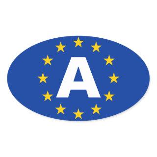 FOUR Austria "A" European Union Flag Oval Sticker