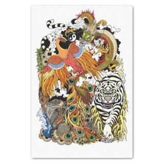 four celestial animals tissue paper
