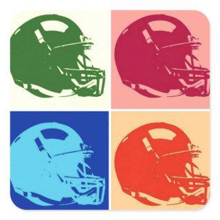 Four Color Pop Art Football Helmet Sticker