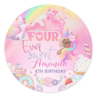 four ever sweet classic round sticker
