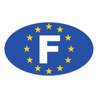 FOUR France "F" European Union Flag Oval Sticker