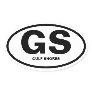 FOUR Gulf Shores, Alabama "GS" Oval Sticker