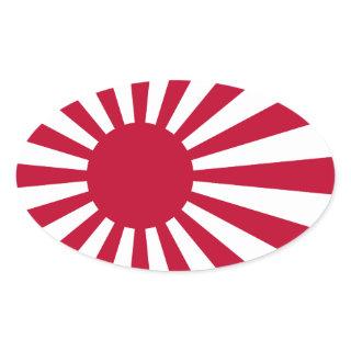 FOUR Imperial Japanese Navy Ensign Oval Sticker