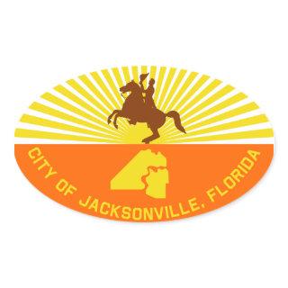 FOUR Jacksonville Flag Oval Sticker