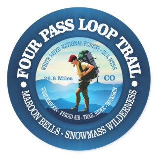 Four Pass Loop Trail (Hiker C) Classic Round Sticker