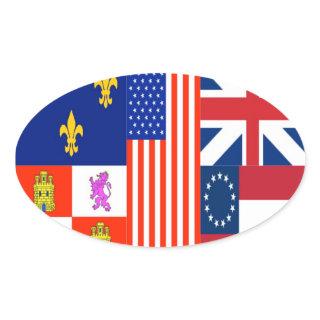 FOUR Pensacola Flag Oval Sticker