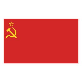 FOUR Soviet Union Flag Rectangular Sticker