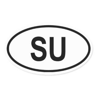 FOUR Soviet Union "SU" Oval Sticker