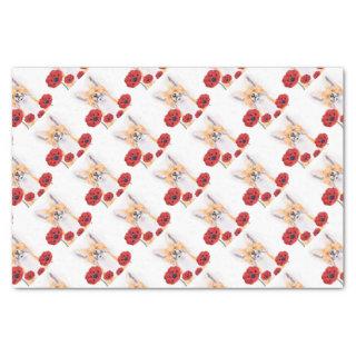fox and poppies tissue paper
