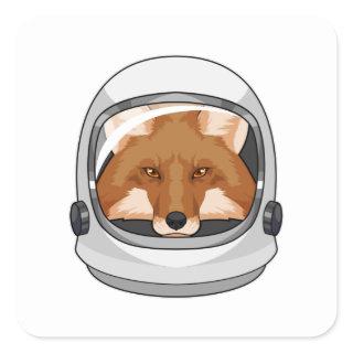 Fox as Astronaut with Helmet Square Sticker