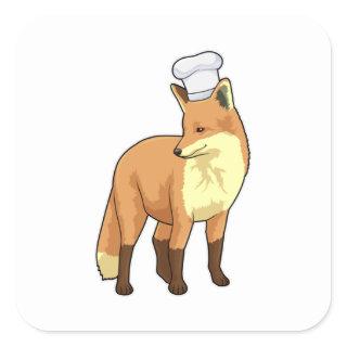 Fox as Cook with Chef hat Square Sticker