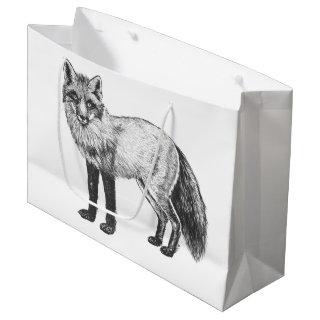 Fox drawing large gift bag