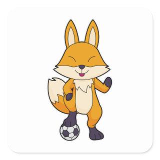 Fox Soccer player Soccer Square Sticker