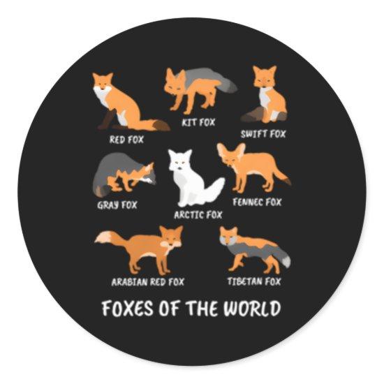 Foxes Of The World Fox Classic Round Sticker