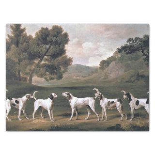 Foxhounds in a Rural Landscape (by George Stubbs) Tissue Paper