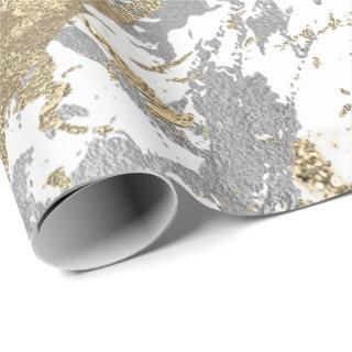 Foxier Champagne Gold Marble Shiny Metallic White