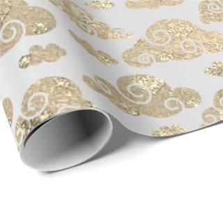 Foxier Gold Glitter Clouds Steel Metallic Silver
