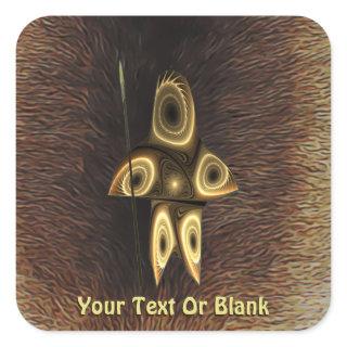 Fractal Inuit Hunter Square Sticker