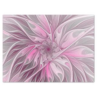 Fractal Pink Flower Dream, Floral Fantasy Pattern Tissue Paper