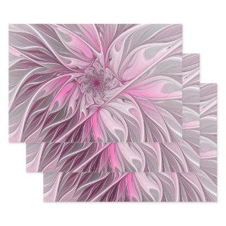 Fractal Pink Flower Dream, floral Fantasy Pattern  Sheets