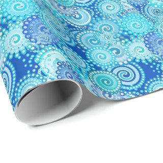 Fractal swirl pattern, shades of blue