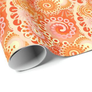 Fractal swirl pattern, shades of coral orange
