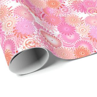 Fractal swirl pattern, shades of pink and coral