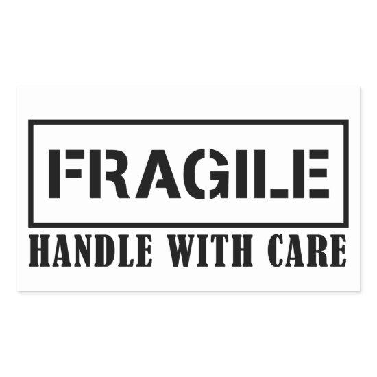 Fragile handle with care fragile sticker