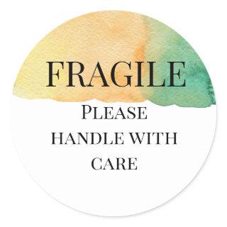 Fragile please handle with care classic round sticker