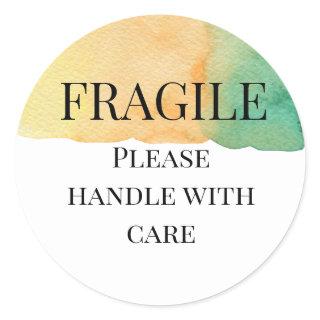 Fragile please handle with care classic round sticker